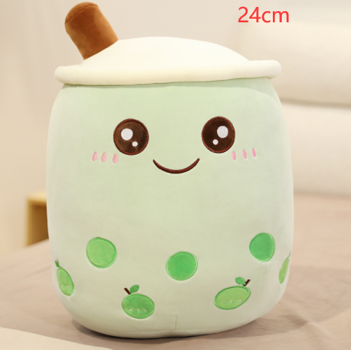 Cute Fruit Drink Plush Stuffed Soft Strawberry Milk Tea Plush Boba Tea Cup Toy Bubble Tea Pillow Cushion Kids Gift - TryKid