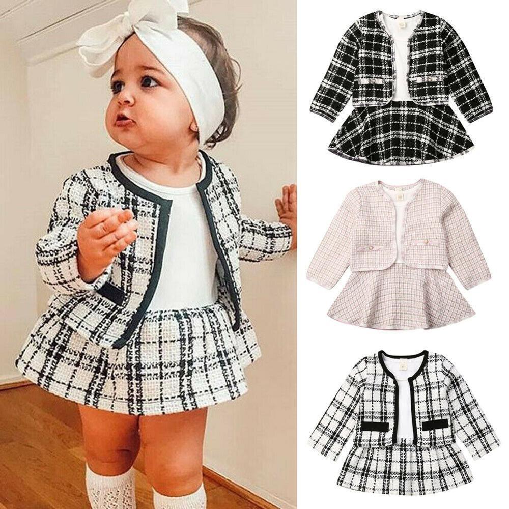 Long-sleeved Dresses Two-piece Children's Baby Small Incense Wind Suit - TryKid