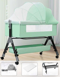 Baby Splicing Portable Multifunctional Mobile Folding Cradle Bed
