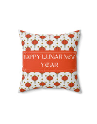 Spun Polyester TRYKID Happy lunar New Year Square Pillow
