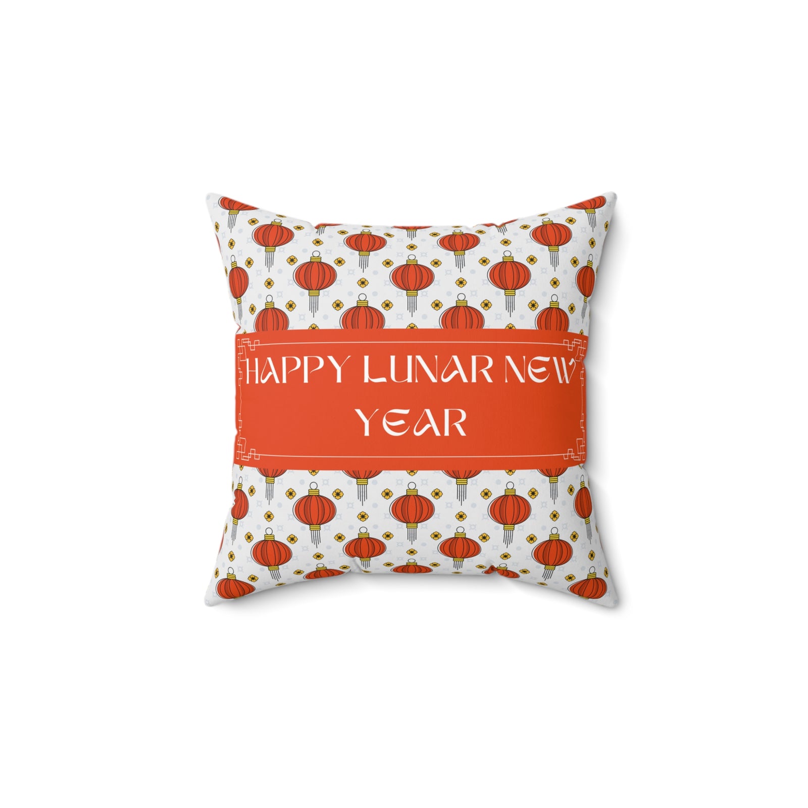 Spun Polyester TRYKID Happy lunar New Year Square Pillow