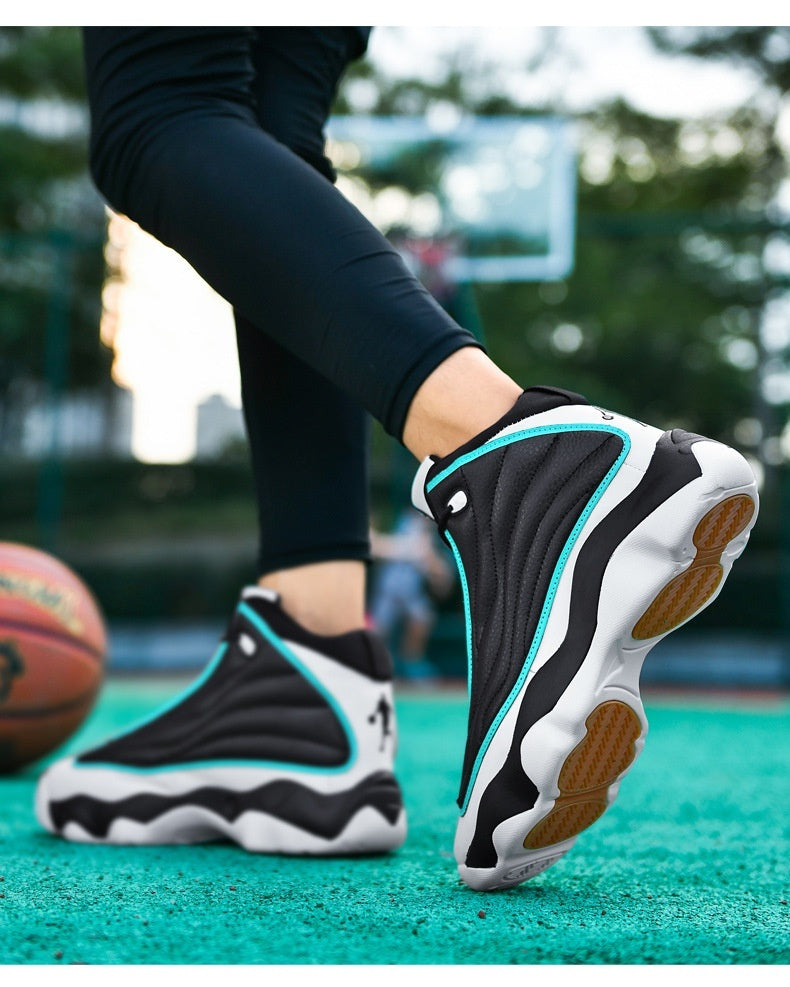 Thick Bottom Wear-resistant High-top Running Basketball Shoes