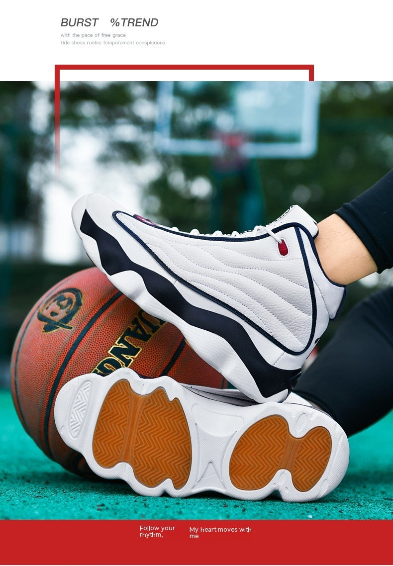 Thick Bottom Wear-resistant High-top Running Basketball Shoes