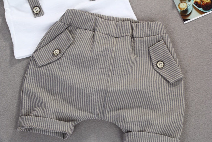 Summer Kids Boys Grey Gentleman Outfits