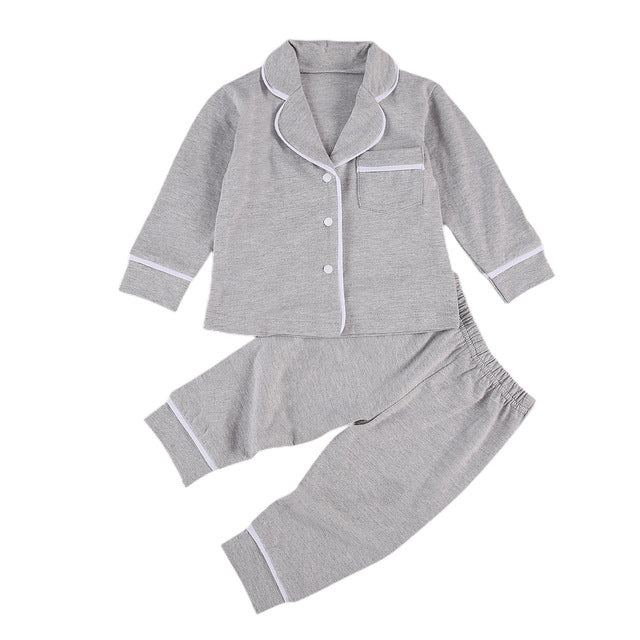 Cotton Two Piece Pajama Sets Toddler Kids Baby Girl Boy - TryKid