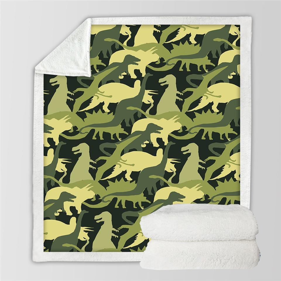 Kids Children Dinosaur Fluffy Soft Cotton Blanket Jurassic Cartoon Boys Girl Throw Blankets For Beds Home Textile Bedding Outlet - TryKid