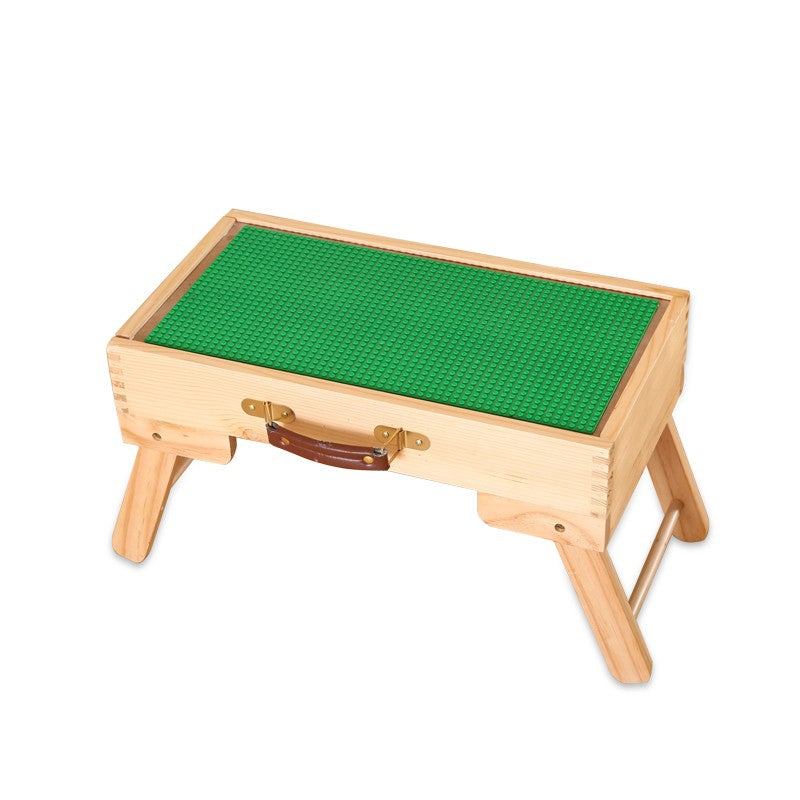 Block compatible Storage Play Table folding Custom Made Wooden Chalkboard Kids Children - TryKid