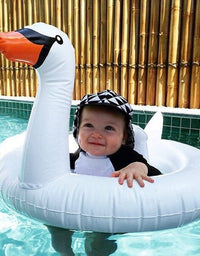 White swan swimming seat small animal swimming ring - TryKid
