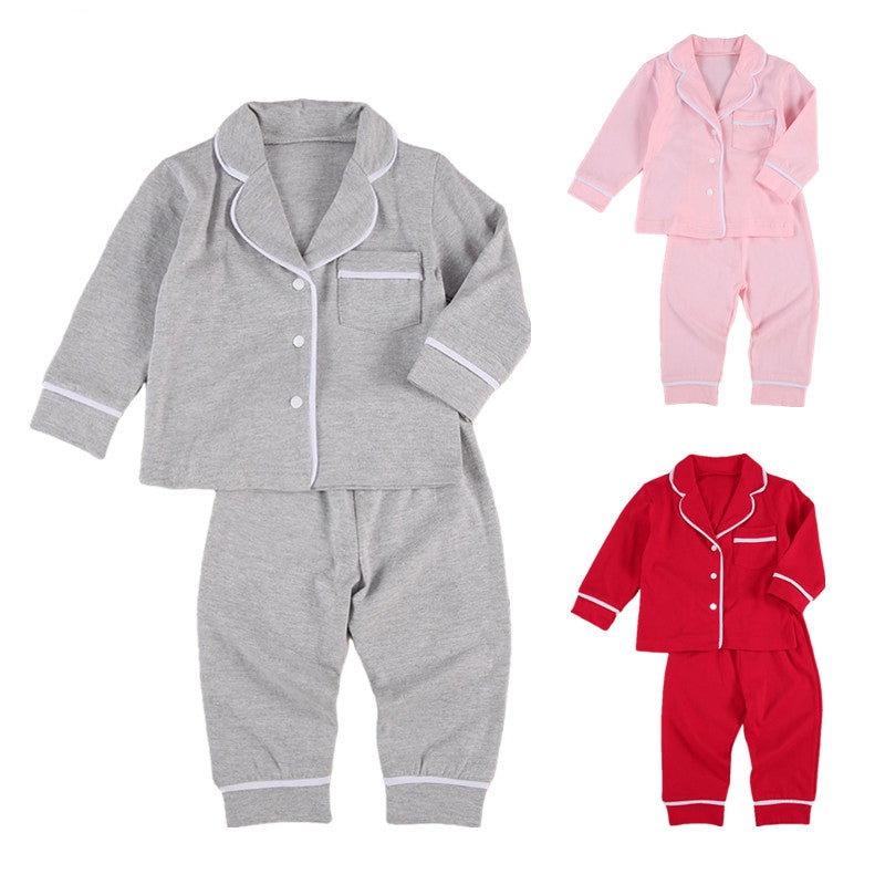 Cotton Two Piece Pajama Sets Toddler Kids Baby Girl Boy - TryKid