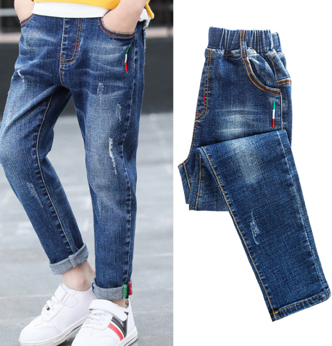 Boys' denim trousers, new style, big children's trousers, spring and autumn children's trousers - TryKid