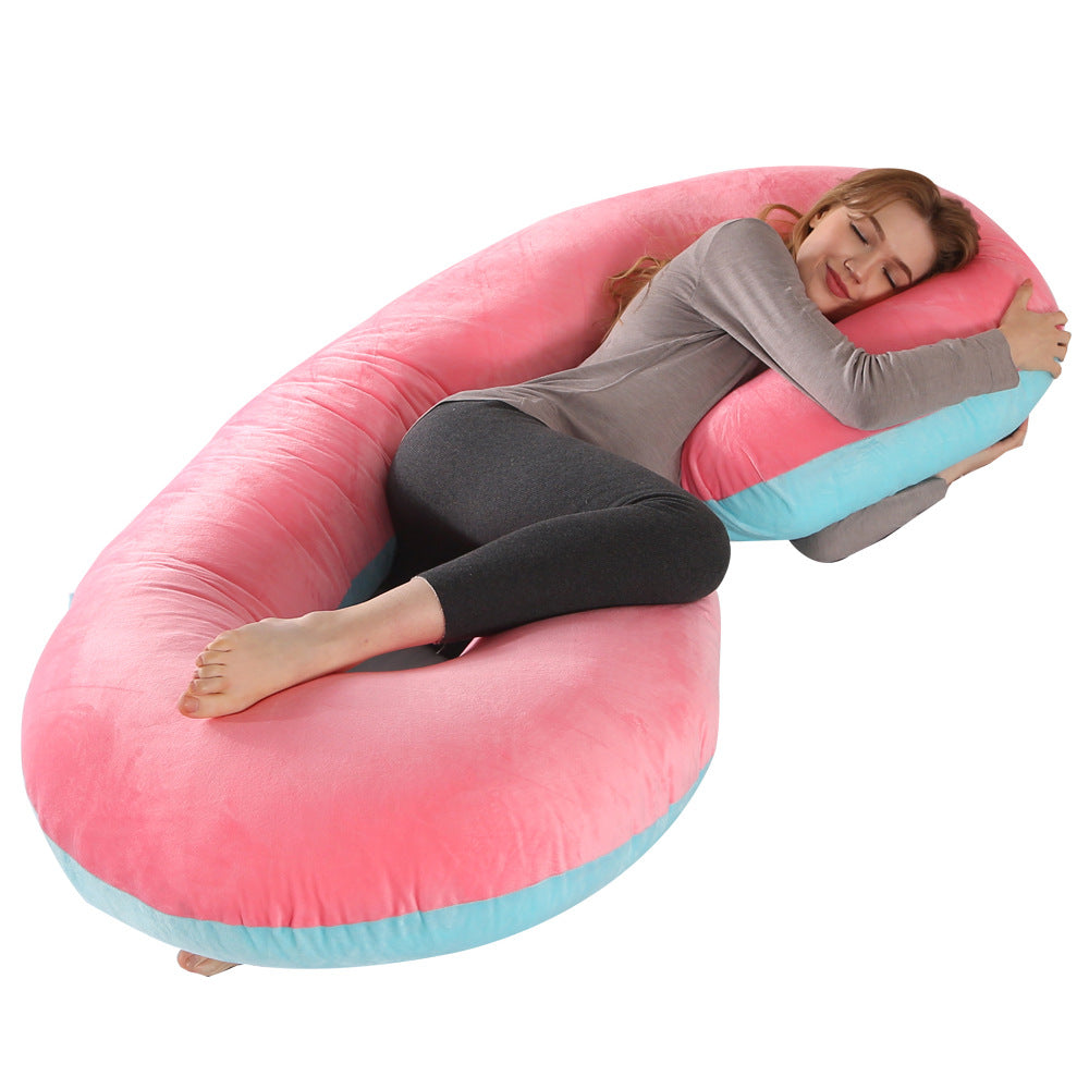 Crystal Velvet C-type Pregnancy Pillow For Sleeping On The Side - TryKid