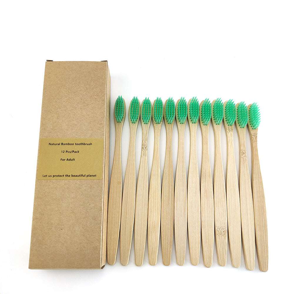 12 Bamboo charcoal environmentally friendly toothbrushes