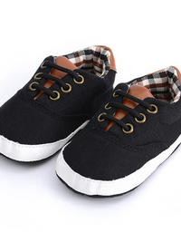 Solid color casual lace soft bottom baby canvas shoes baby shoes toddler shoes - TryKid
