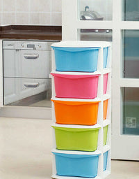 2 layer Candy color storage drawer cabinet, plastic finishing cabinet, drawer, wardrobe, underwear, socks, lockers - TryKid
