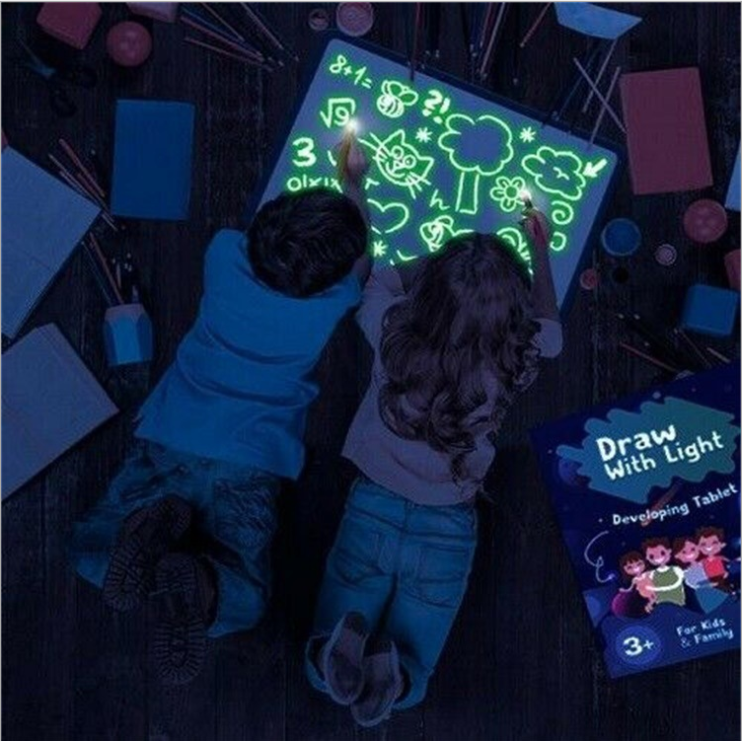 Educational Toy Drawing Pad 3D Magic 8 Light Effects Puzzle Board Sketchpad - TryKid