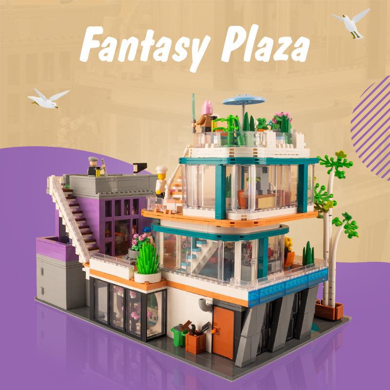 Box Street View Fantasy Plaza Children's Puzzle Block Toys - TryKid