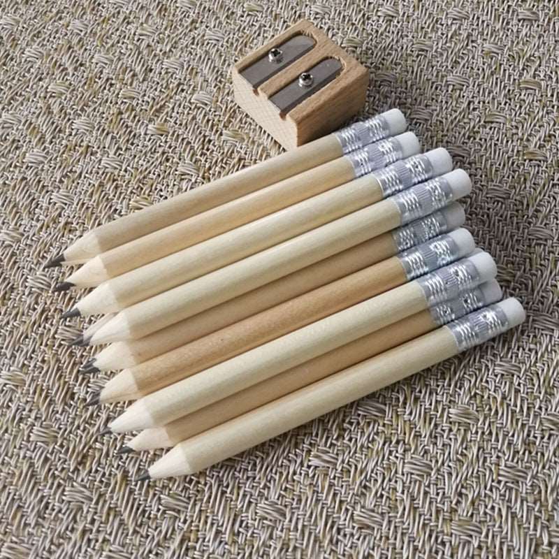 10CM Log Color Round Bar With Leather Tip Sharpened Pencil