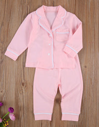 Cotton Two Piece Pajama Sets Toddler Kids Baby Girl Boy - TryKid
