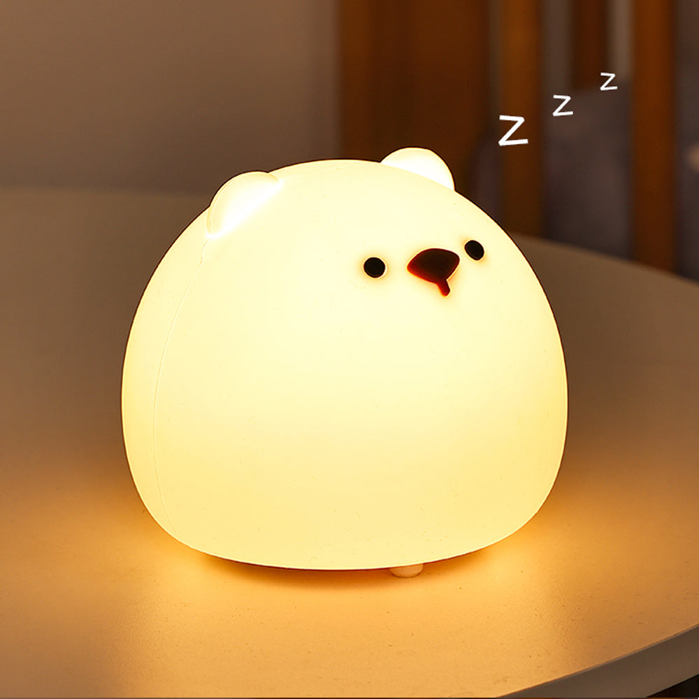 Child Led Night Silicone Light, USB Rechargeable Touch Sensor Colorful Lamp For Kids, Bedroom Bedside Touch Animal Bear Lantern Table Lamps Children's Silicone Lamp USB Rechargeable Touch Sensor Color - TryKid