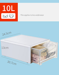 Clothes Storage Box Drawer Type Plastic Thickened Transparent Finishing Box - TryKid
