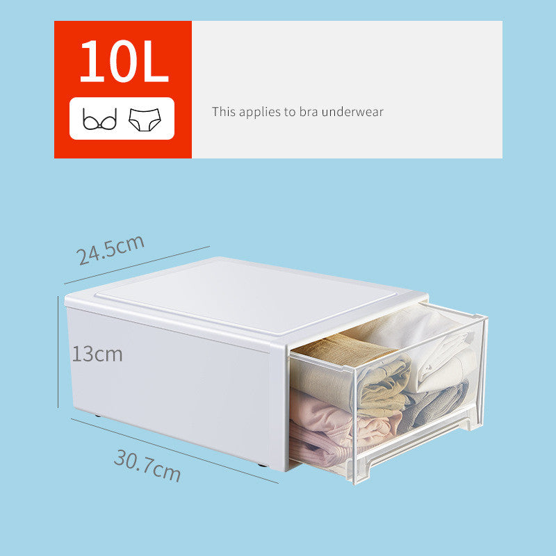 Clothes Storage Box Drawer Type Plastic Thickened Transparent Finishing Box - TryKid