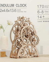 Robotime Rokr Pendulum Clock 170 Pcs 3D Wooden Puzzle Toys Building Block Kits Assembly Gifts For Children - TryKid
