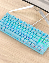 Mechanical Keyboard Green Shaft Desktop Non Punch 87 Key Keyboard - TryKid
