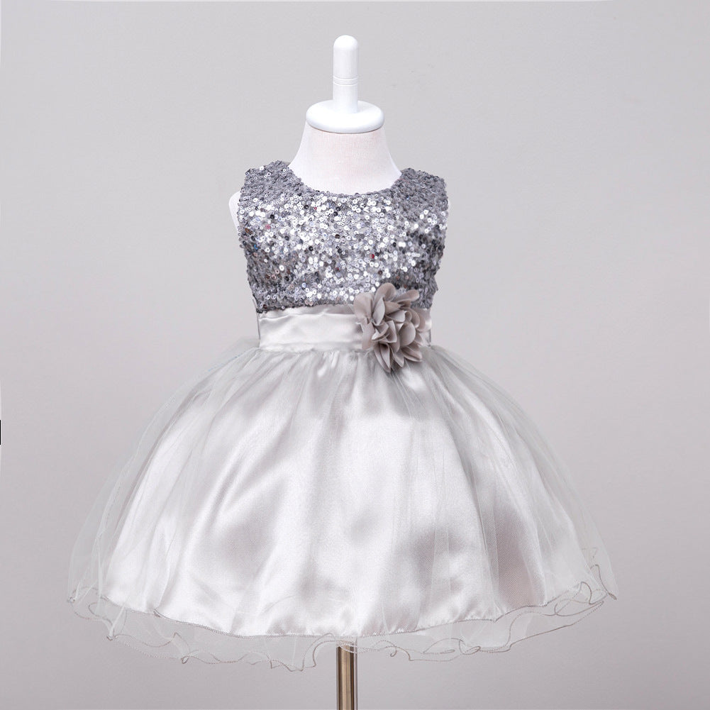 Baby Sequin Dress Flower Girl Wedding Princess Dress - TryKid