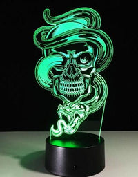 3D LED Color Night Light Changing Lamp Halloween Skull Light Acrylic 3D Hologram Illusion Desk Lamp For Kids Gift - TryKid
