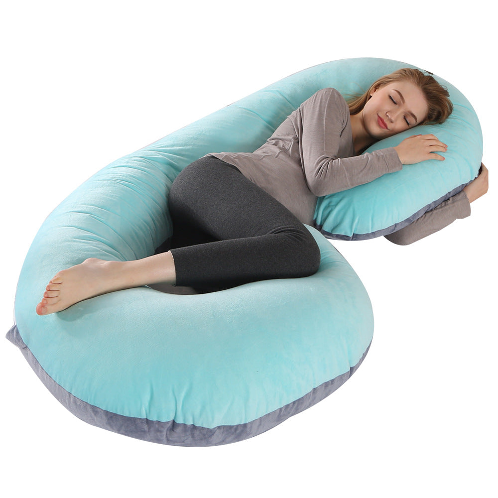 Crystal Velvet C-type Pregnancy Pillow For Sleeping On The Side - TryKid