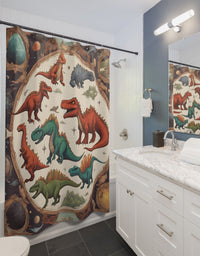 Dinosaur-Inspired Shower Curtains: Trendy and Cool Designs for Kids' Bathrooms - Transform Bath Time with Our Latest Collection!
