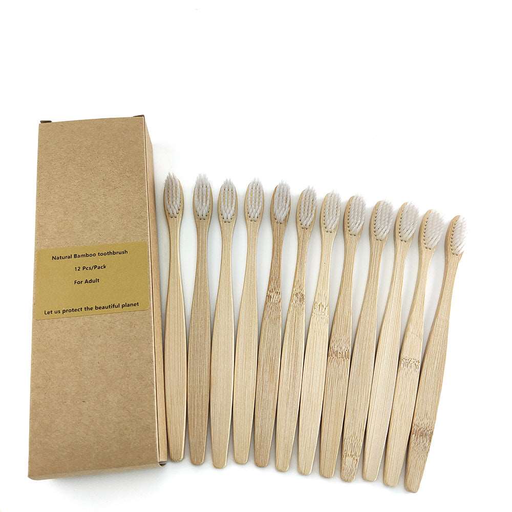 12 Bamboo charcoal environmentally friendly toothbrushes