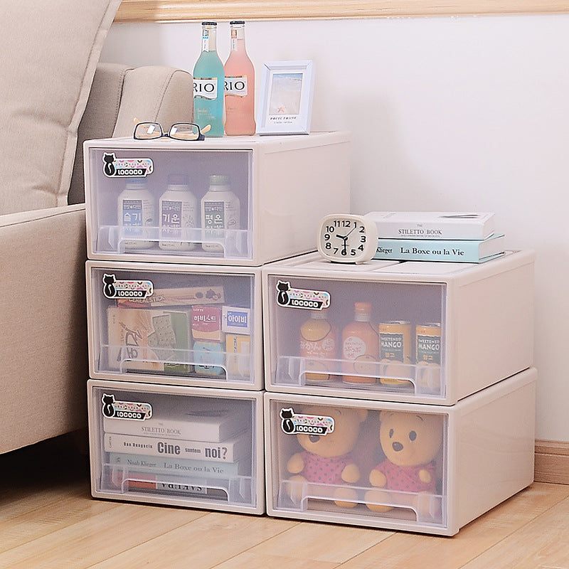 Stackable storage cabinet, baby clothes, sundries box, drawer type storage box, children's toy wardrobe - TryKid