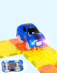 Piece Kids Magnetic Tile Car Race Track STEM - TryKid
