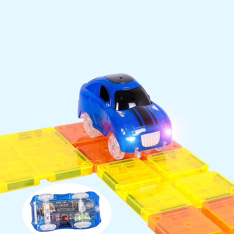 Piece Kids Magnetic Tile Car Race Track STEM - TryKid