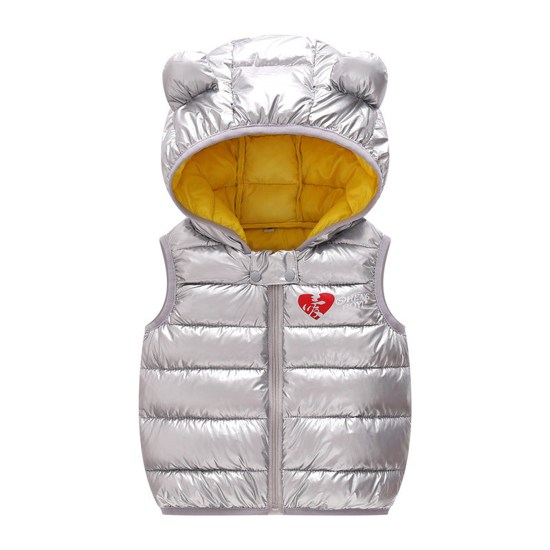 Children Warm Down Vest Autumn Baby Boys Girls Sleeveless Waistcoat Kids Outerwear Vests Children Hooded Jackets - TryKid