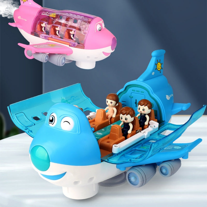 Electric Universal Cartoon Airplane Lights Music Rotation - TryKid