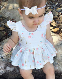 Baby Love Lvkong Dress Female Baby Fly Sleeve Flower Print Dress Cotton Children New Kids Clothing
