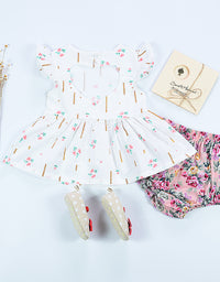 Baby Love Lvkong Dress Female Baby Fly Sleeve Flower Print Dress Cotton Children New Kids Clothing - TryKid
