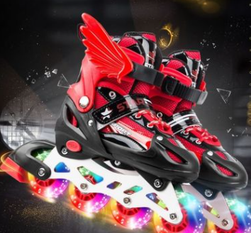 New Boy Girl Children Inline Skates Adjustable Size Flashing Roller Skating Boots for Kids - TryKid