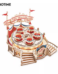 Robotime Rokr Tilt-A-Whirl The Tea Cup Amusement Park Series Building Toy Birthday Xmas Gifts For Kids Children 3D Wooden Puzzle
