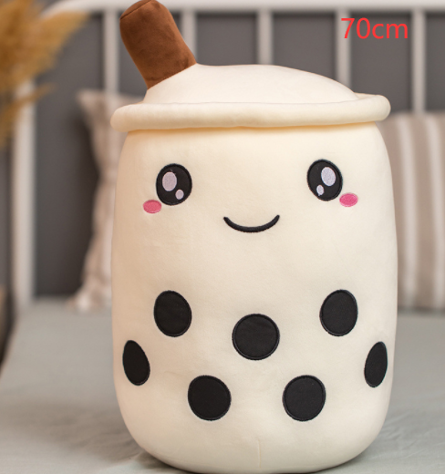 Cute Fruit Drink Plush Stuffed Soft Strawberry Milk Tea Plush Boba Tea Cup Toy Bubble Tea Pillow Cushion Kids Gift - TryKid