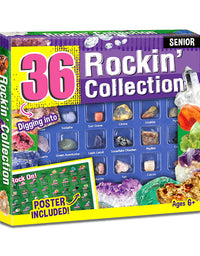 Rock For Kids 36 Pcs Rocks With Learning Guide, Gemstones Crystals Kit Mineral Education Set Geology Science Toys Educational Gifts For Boys Girls Age Above 6 Year Old - TryKid
