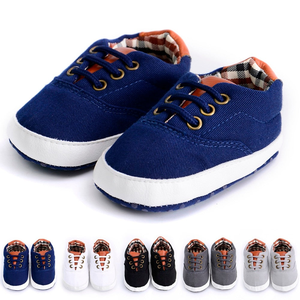 Solid color casual lace soft bottom baby canvas shoes baby shoes toddler shoes - TryKid