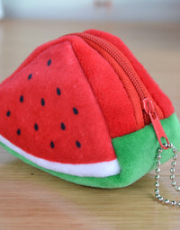 Children's Day Creative Gift Plush Solid Triangle Fruit Zero Wallet Coin Bag Key Bag Strap - TryKid

