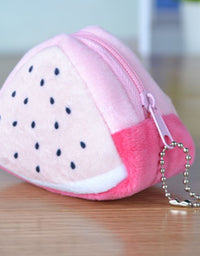 Children's Day Creative Gift Plush Solid Triangle Fruit Zero Wallet Coin Bag Key Bag Strap - TryKid
