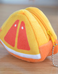 Children's Day Creative Gift Plush Solid Triangle Fruit Zero Wallet Coin Bag Key Bag Strap - TryKid
