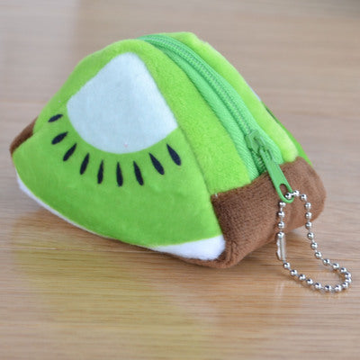 Children's Day Creative Gift Plush Solid Triangle Fruit Zero Wallet Coin Bag Key Bag Strap - TryKid