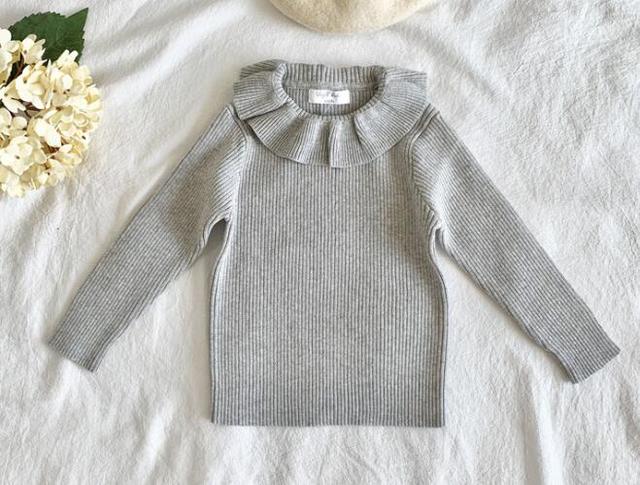 Kids Knitted Pullover Girls Long Sleeve Knit Lace Sweater - TryKid