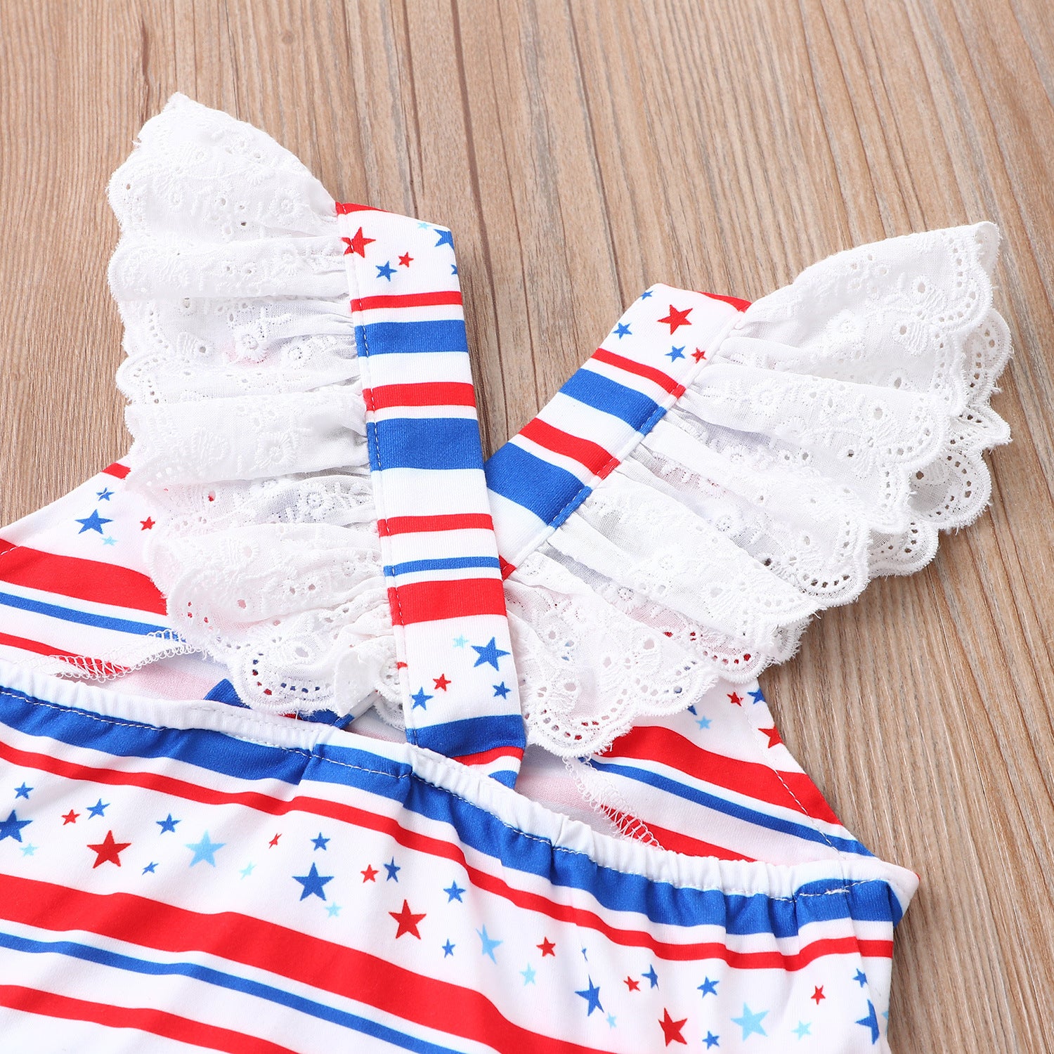 Kids Summer Sleeveless Firework Flag Dress